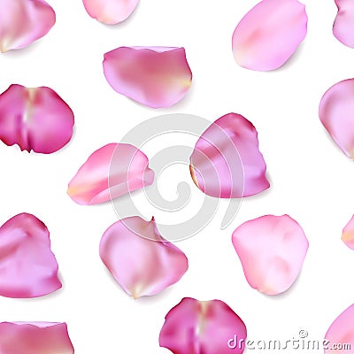 Pink rose petals. Realistic vector illustration Vector Illustration