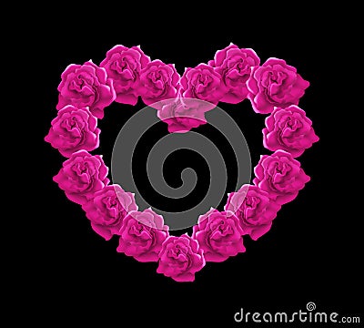 Pink roses heart illustration Stock Photo