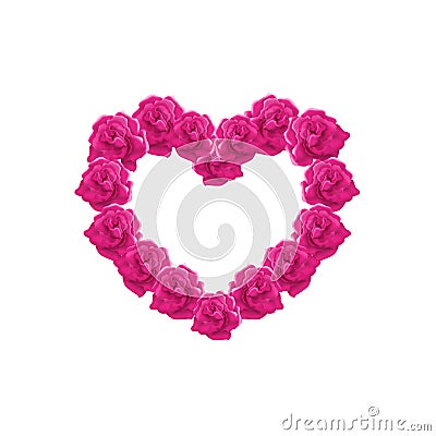 Pink roses heart illustration Stock Photo