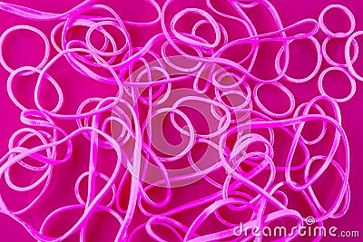 Pink rubber bands Stock Photo