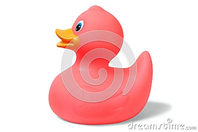 Pink rubber duck Stock Photo