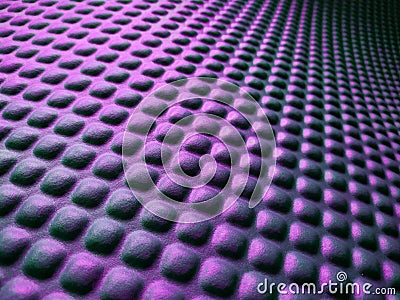 Pink rubber mat texture closeup inside a gym. Fitness floor background with copy space Stock Photo