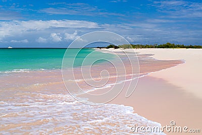 Pink sand beach Stock Photo