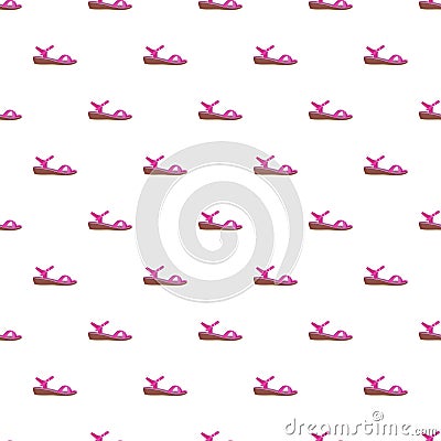 Pink sandal pattern seamless Vector Illustration