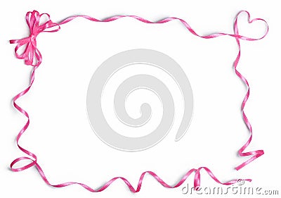 Pink satin ribbon frame Stock Photo