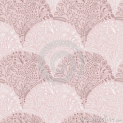 Pink scales seamless pattern Vector Illustration
