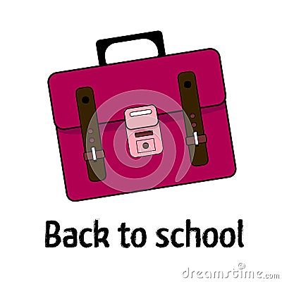 Pink school's bag Vector Illustration