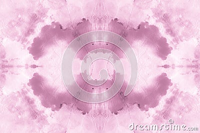 Pink Seamless Batik Shibori Texture. Watercolor Stock Photo