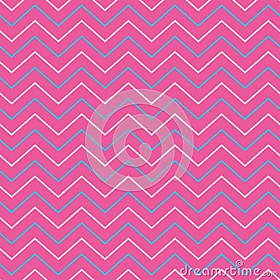 Pink seamless pattern with chevron design Vector Illustration