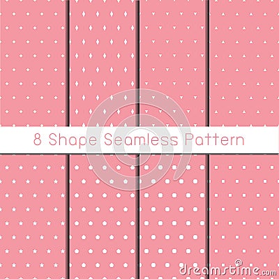 Pink seamless pattern set Vector Illustration