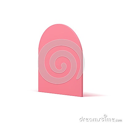 Pink semicircle wall curved vertical foundation minimal 3d icon realistic vector illustration Vector Illustration