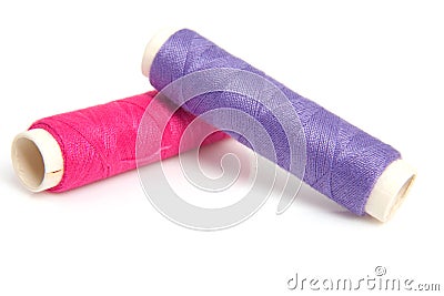 Pink sewing gear Stock Photo