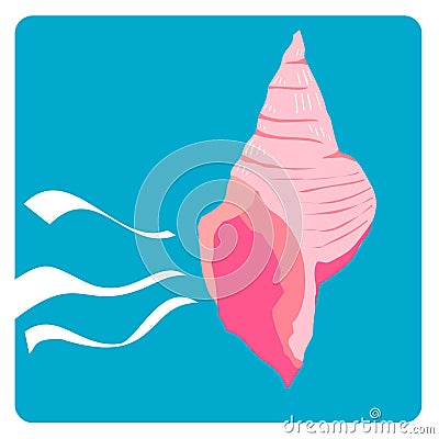 Pink shell song illustration Vector Illustration