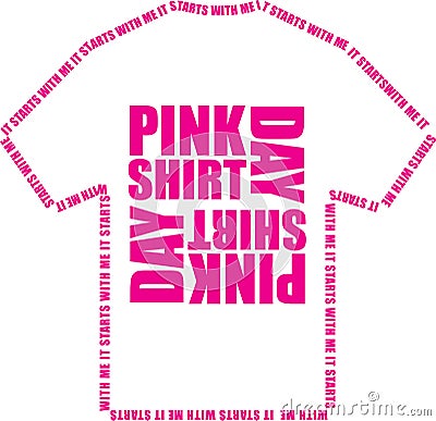 Pink shirt day anti-bullying graphic Vector Illustration