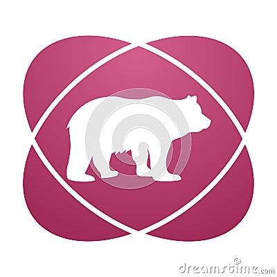 Pink sign bear Vector Illustration