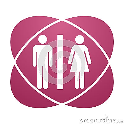 Pink sign toilet Vector Illustration