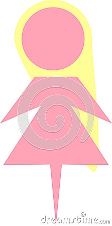 Pink silhouette girl Stock Photo