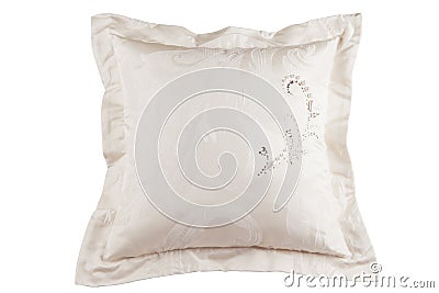 Pink silk pillow Stock Photo