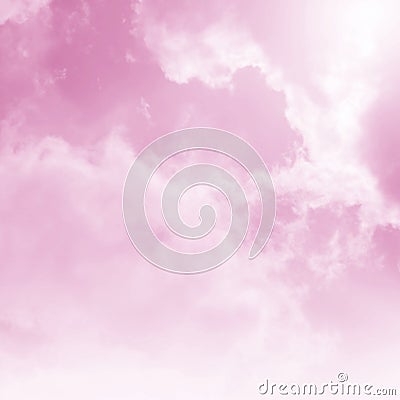 Pink Sky with white cloud and clear abstract. Beautiful air sunlight with clound scape colorful Stock Photo