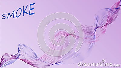 Pink smoke on a purple background with the inscription Vector Illustration