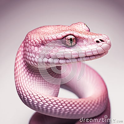 Pink snake on pink Stock Photo