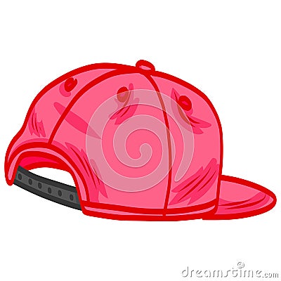 Pink Snapback Hat Backward Vector Illustration Vector Illustration