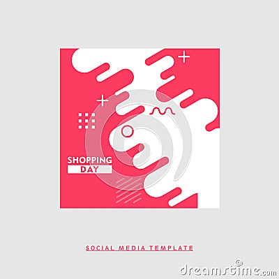 Pink social media template vector designs Vector Illustration
