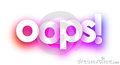 Pink oops sign on white background. Vector Illustration