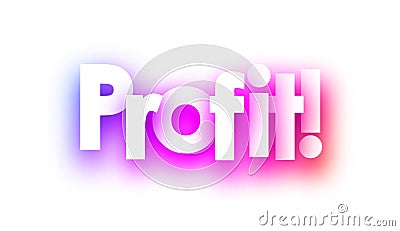 Pink spectrum profit sign on white background. Vector Illustration