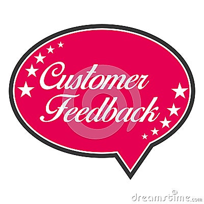 Pink Speech Bubble Customer Feedback. Vector icon illustration. Vector Illustration