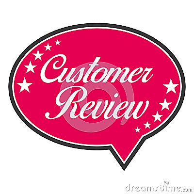 Pink Speech Bubble Customer Review. Vector icon illustration. Vector Illustration