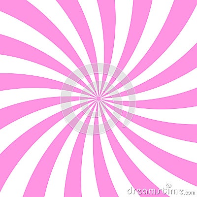 Pink spiral rays. Abstract hypnotic pattern. Dynamic burst effect. Vector vibrant background. Vector Illustration