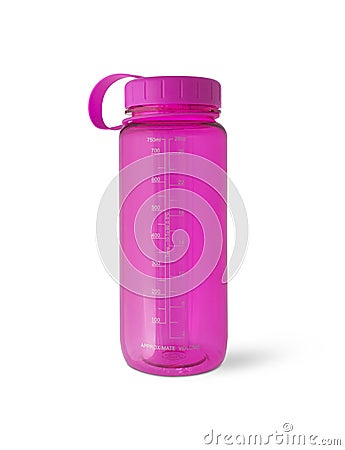 Pink Sport bottle water on isolated white background Stock Photo