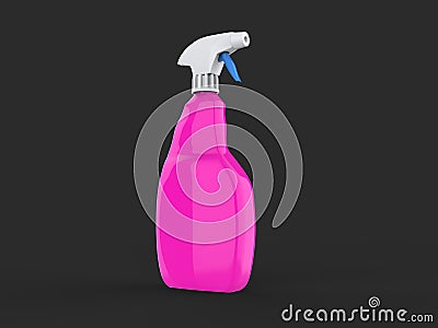Pink spray bottle with white top - dark gray background Stock Photo