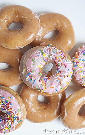 Pink sprinkle donuts Stock Photo