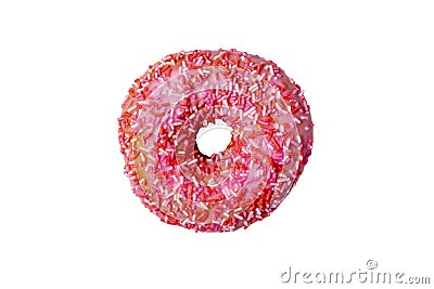 Pink Sprinkle O Ring Doughnut Stock Photo