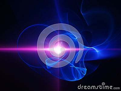 Pink star and chaos rays Stock Photo