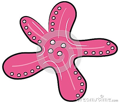 Pink starfish Vector Illustration