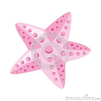 pink starfish cute Vector Illustration