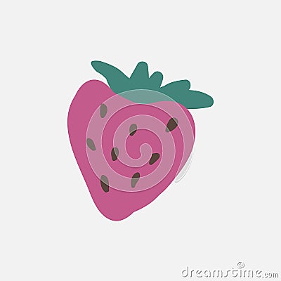 Pink strawberry. Simple vector illustration for your design. Vector Illustration