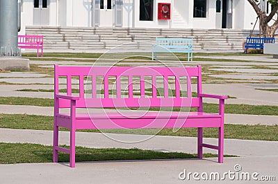 Pink street chair Stock Photo