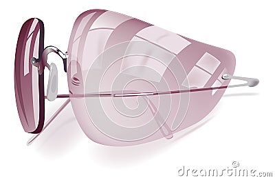 Pink sunglasses icon Vector Illustration