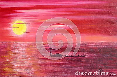 Pink Sunset Stock Photo