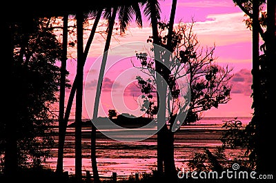 Pink sunset Stock Photo