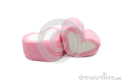 Pink sweet heart shape marshmallow. Stock Photo