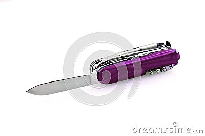 Pink Swiss Penknife Stock Photo