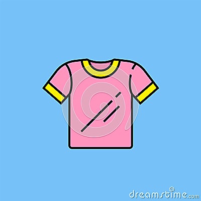 Pink t-shirt line icon Vector Illustration