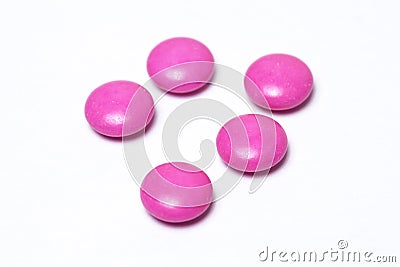 Pink tablets Stock Photo