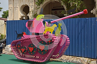 Pink tank Editorial Stock Photo