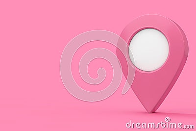 Pink Target Map Poinet Pin in Duotone Style. 3d Rendering Stock Photo